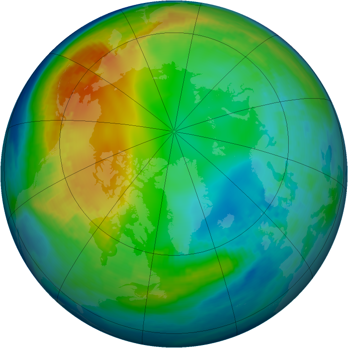 Arctic ozone map for 21 November 1984